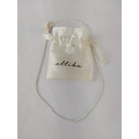 Ettika Adjustable Silver Choker Twist Chain 16" Trendy Must Have Necklace - Picture 2 of 7